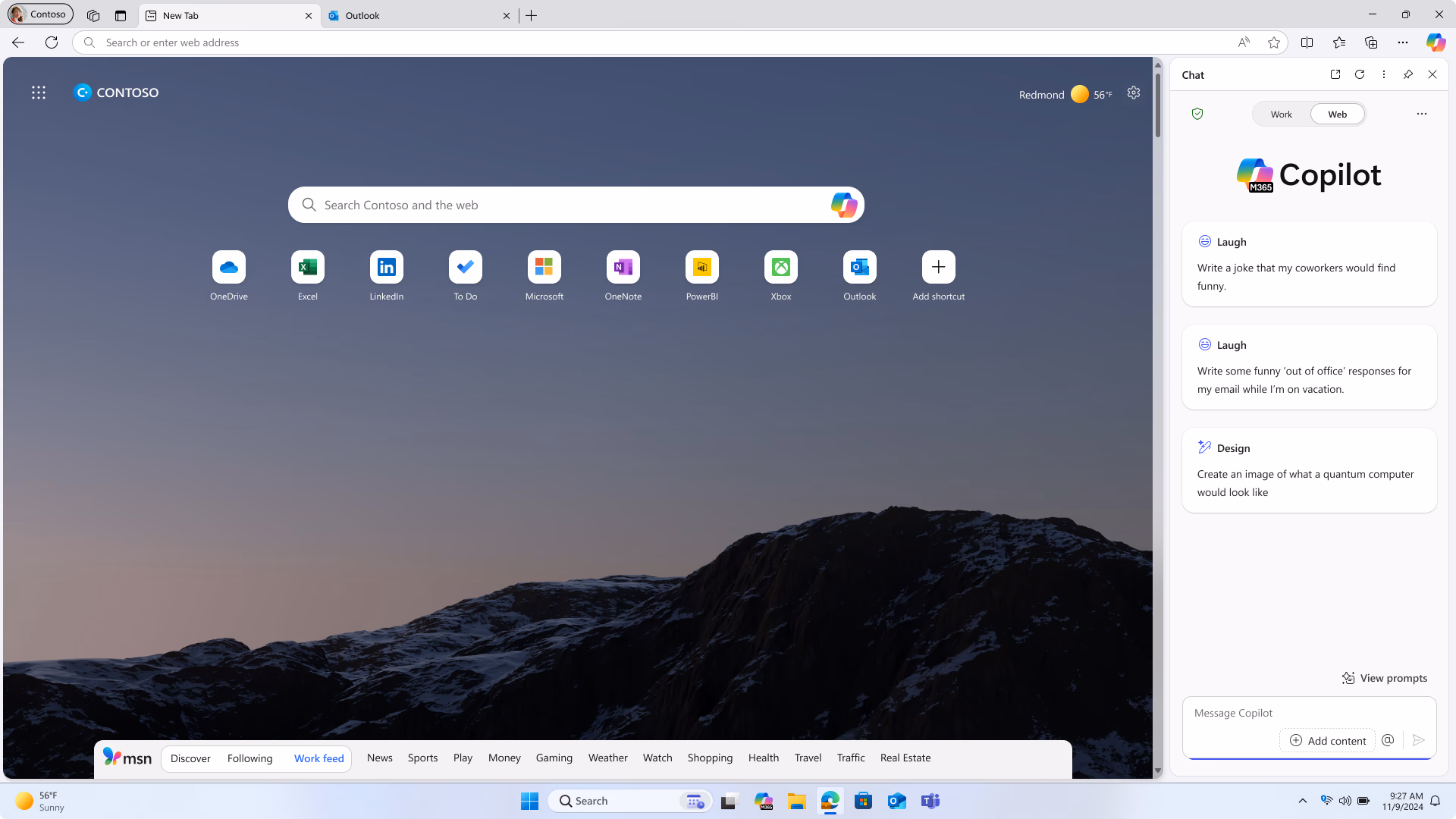 在側窗格中打開帶有 Microsoft 365 Copilot Chat 的圖像。