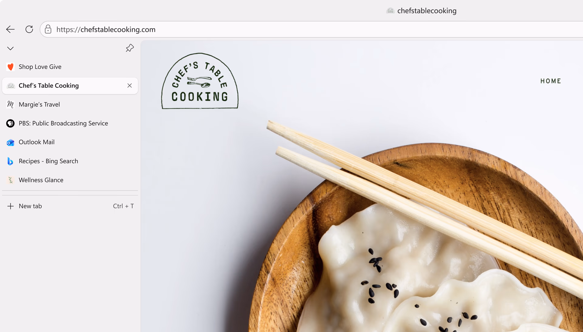 Microsoft Edge with the Vertical tabs sidebar open, listing open tabs down the left edge.