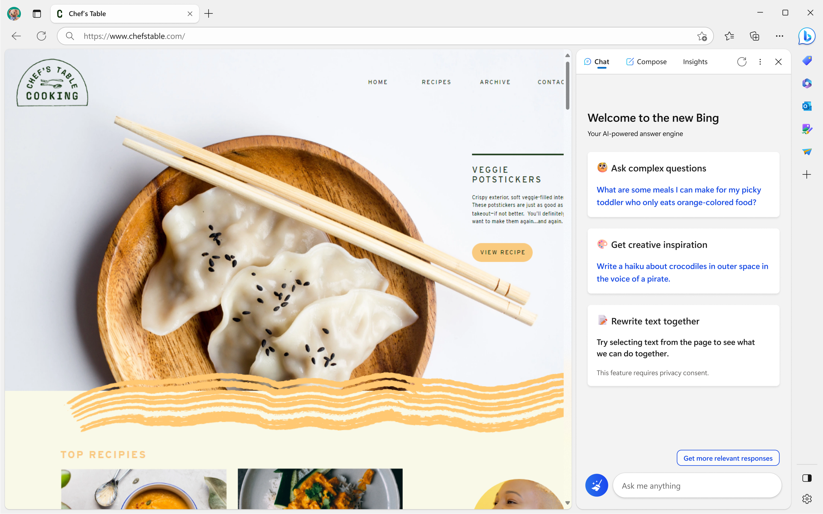 Bing Chat Microsoft Edge